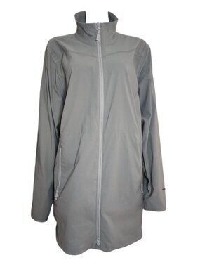 Eddie Bauer Rain Jacket Womens Plus Size 2XL Grey Gray Zip Front Pockets Outdoor